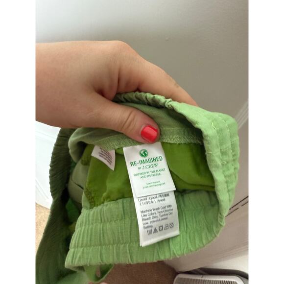 J. Crew Linen Blend Lightweight Gauzy Loose Flowy Green Pull On Shirts Large NEW - Picture 5 of 6